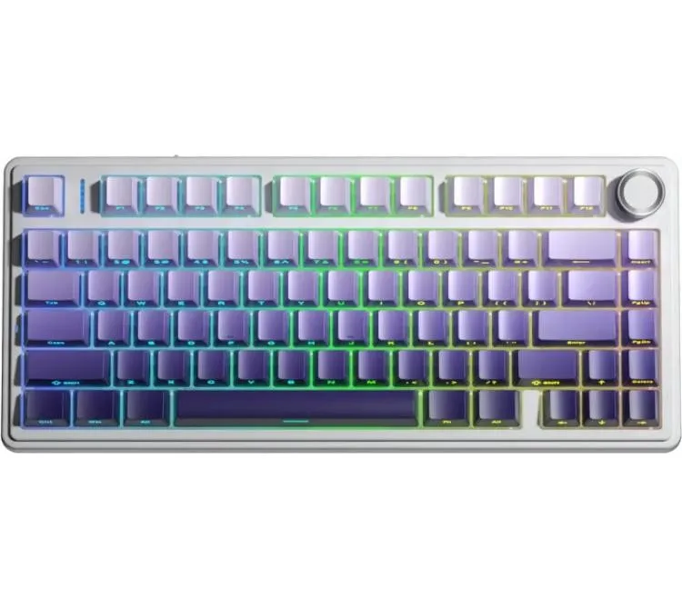 Teclado Mecanico Aula F75 Wireless 2.4GHz Bluetooth Degrade Purple RGB Usb-c