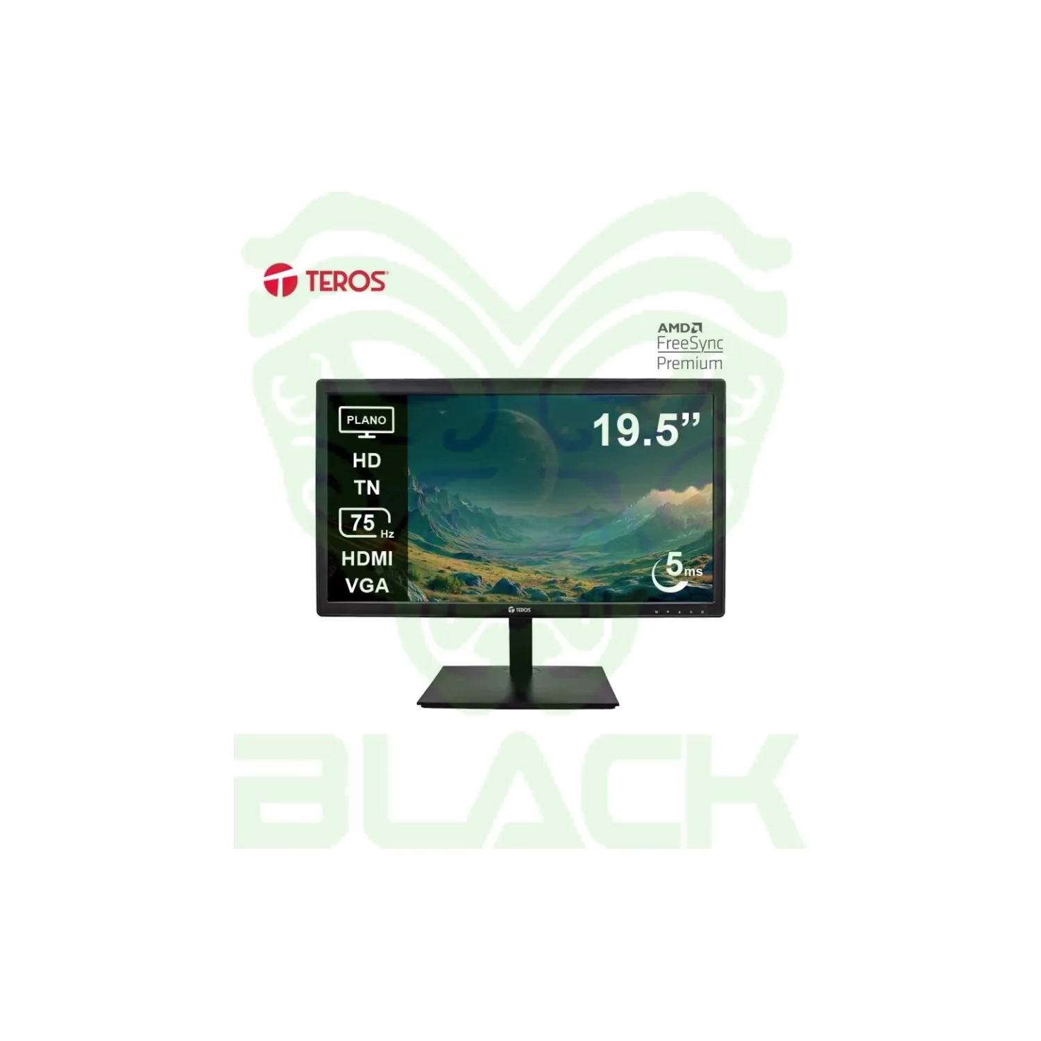 Monitor Teros TE-1916S 19.5 Plano Tn Hd  (1600x900) 75hz 5ms Ficha Usa