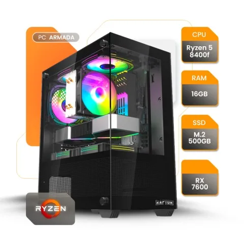 Pc Gamer Ryzen 5 8400f Rx 9060xt A620 32GB SSD 960GB 750w 80+ Aero II Cg83