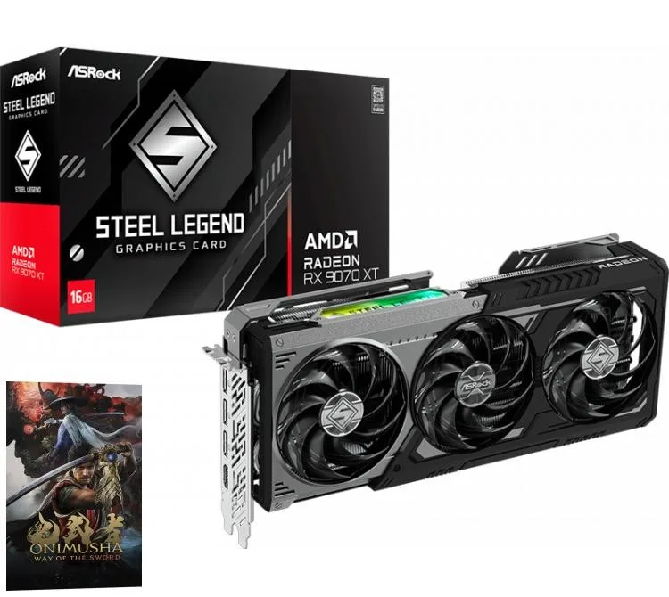 Placa De Video Rx 9070 Xt 16GB Asrock Gddr6 Steel Legend Dark — foto 2