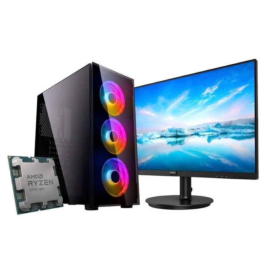 PC ECOVISION AMD RYZEN 5 8600G + 16GB + 480GB + MONITOR 22