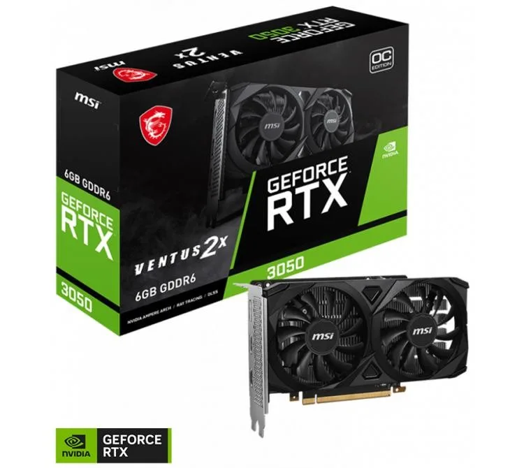 Placa De Video Rtx 3050 6GB MSI Gddr6 Ventus 2x Oc