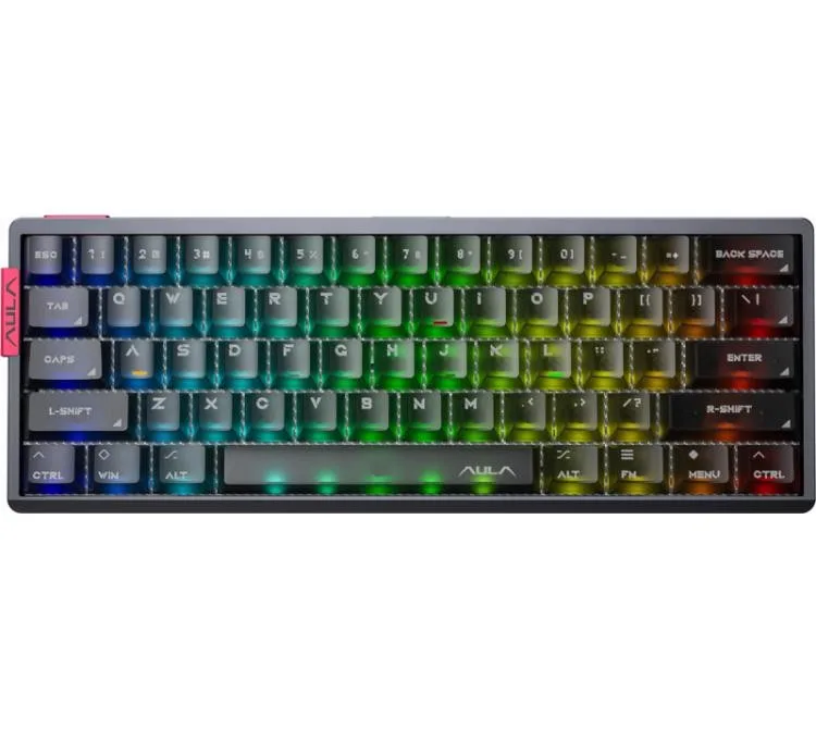 Teclado Magnetico Aula Ag60 Pro 8000hz Hall Effect Aluminio Cnc Gray/Black Suspension Ajustable RGB Usb-c