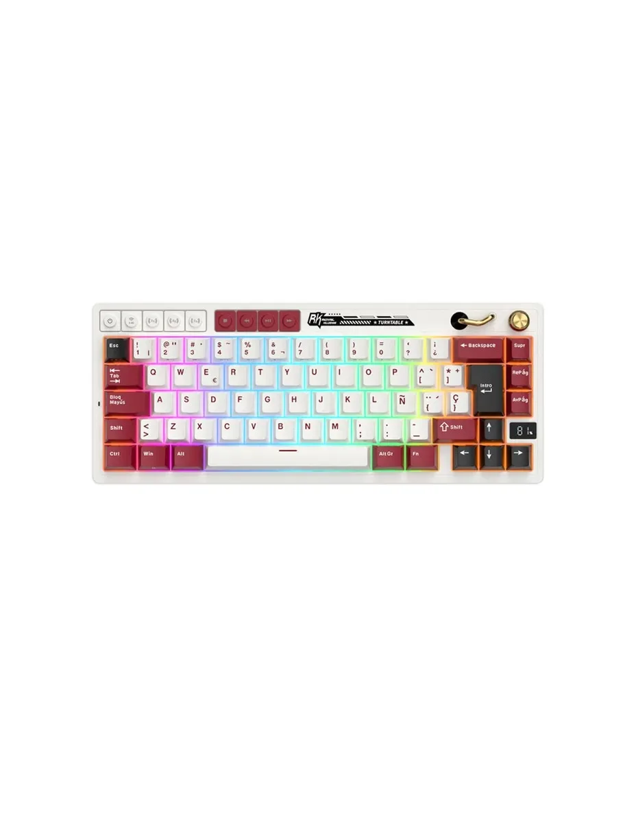 TECLADO ROYAL KLUDGE RKR65 BERRY RED SWITCH CREAM 65%