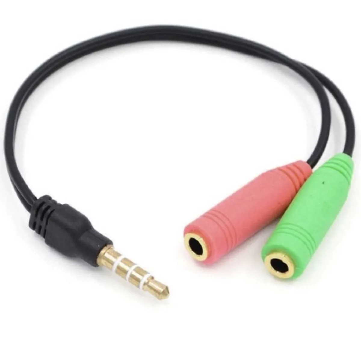 ADAPTADOR JACK 3,5 MM MINI PLUG A AUDIO Y MICROFONO