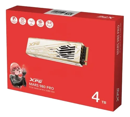 DISCO SOLIDO SSD M.2 ADATA 4TB XPG MARS 980 PRO AIR 14000MB/S NVME PCIE GEN5 X4 HEATSINK COOLER