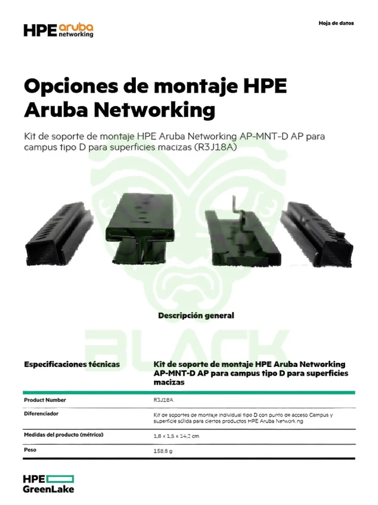 KIT DE MONTAJE DE DISPOSITIVOS DE RED HPE ARUBA AP-MNT-D