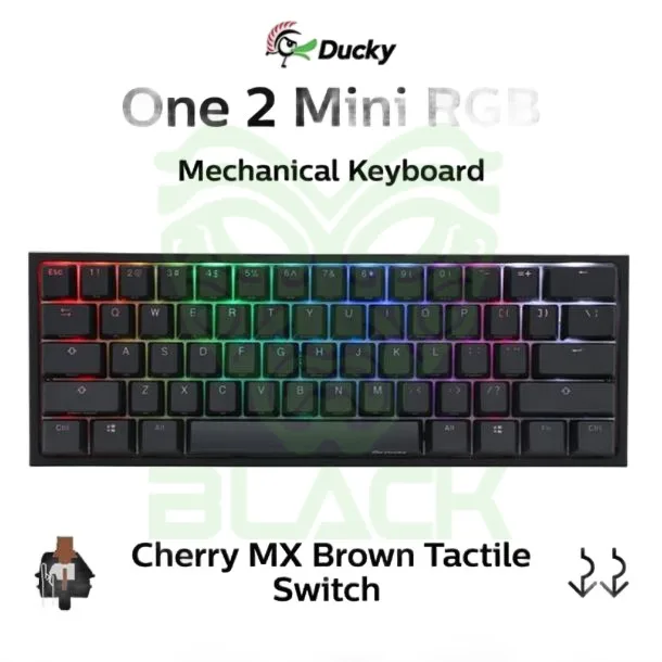 TECLADO GAMER DUCKY ONE 2 MINI RGB CHERRY MX BROWN DOUBLE-SHOT PBT MECANICO WHITE ISO ESPAÑOL