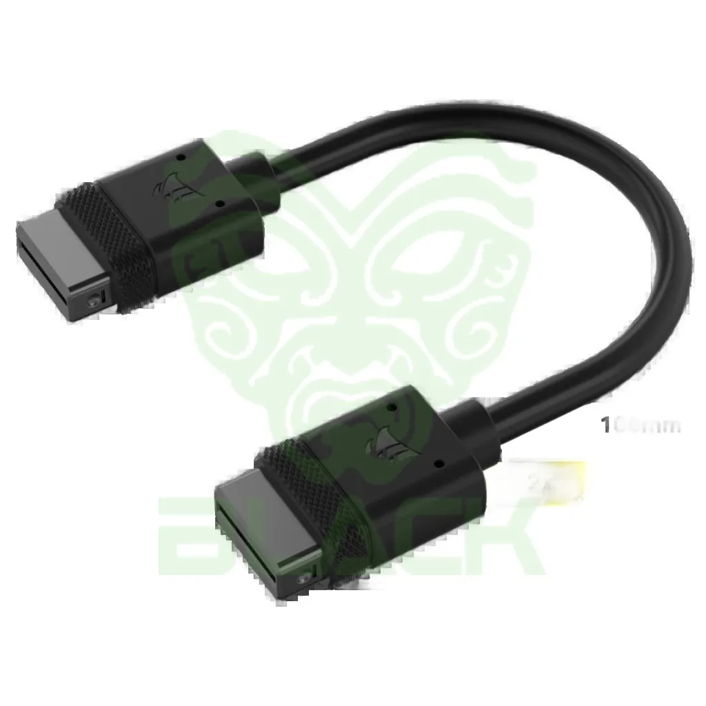 CABLE CORSAIR ICUE LINK 2X 100MM CON CONECTOR DERECHO NEGRO