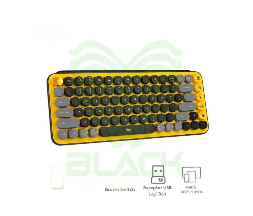 TECLADO LOGITECH POP EMOJI YELLOW WIRELESS 2.4GHZ - BT