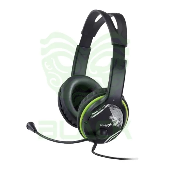 AURICULAR C/MIC GENIUS HS-400A,GREEN,+SINGLE JACK CABLE