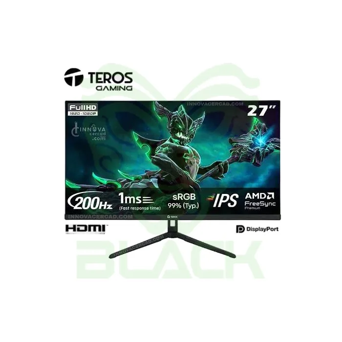 MONITOR TEROS TE-2786G GAMING 27" PLANO IPS FHD (1920 X 1080) 200HZ 1MS FICHA USA