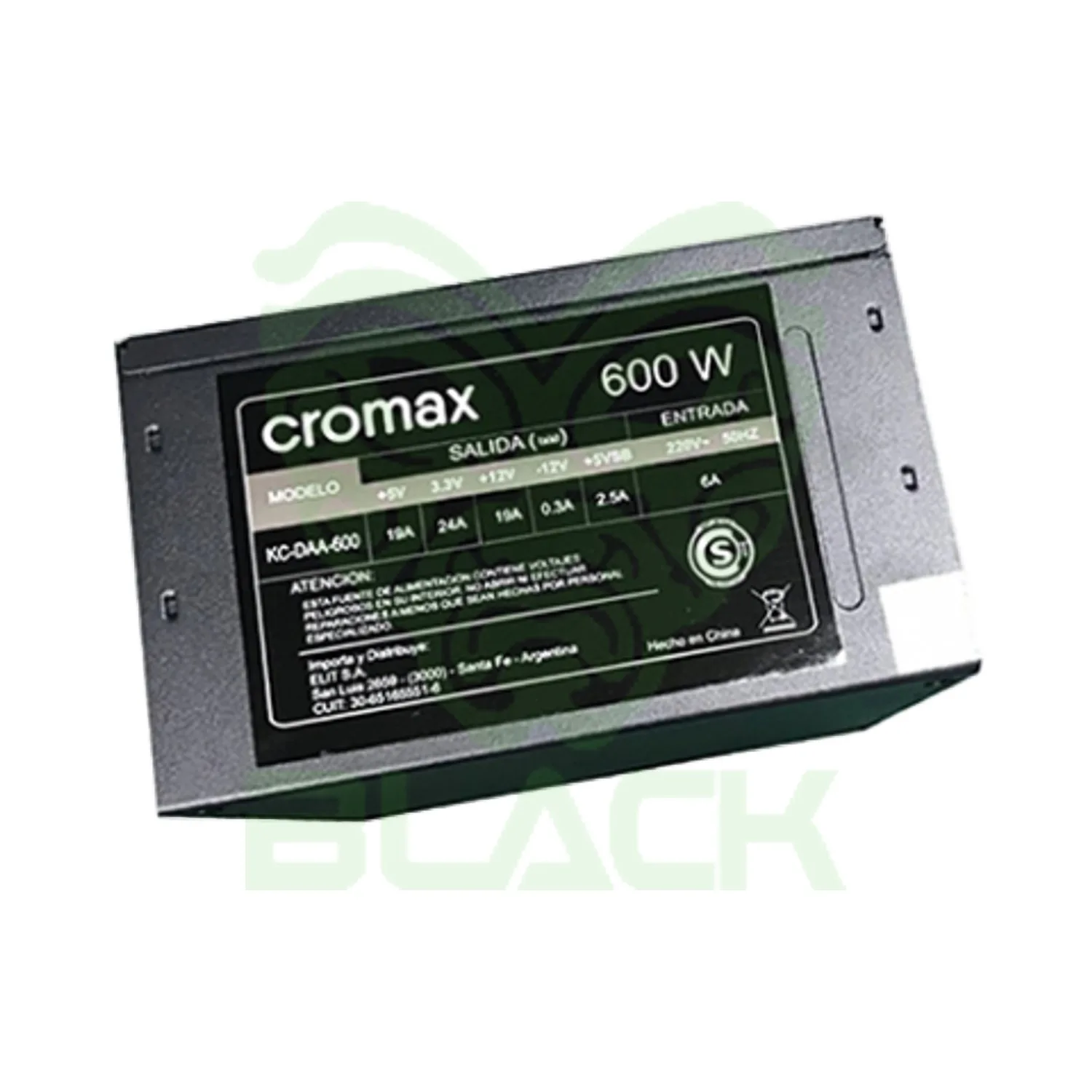 FUENTE CROMAX KC-DAA-600 600W ATX 24 PINES