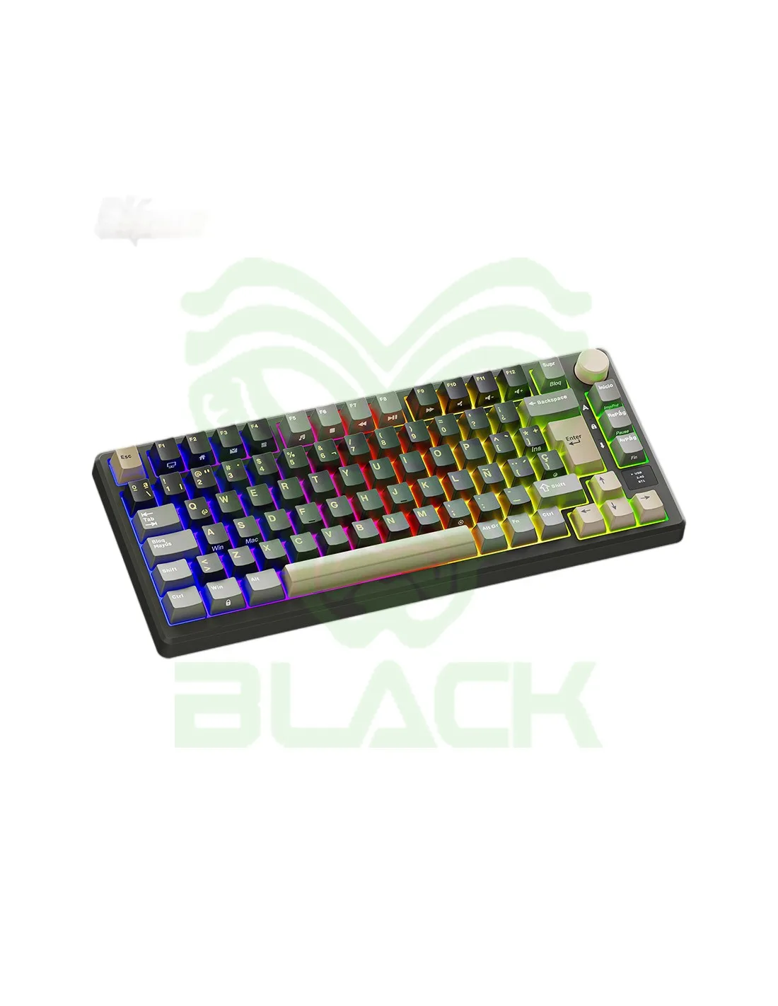 TECLADO ROYAL KLUDGE RKM75 WIRELESS PHANTOM SWITCH BROWN 75%