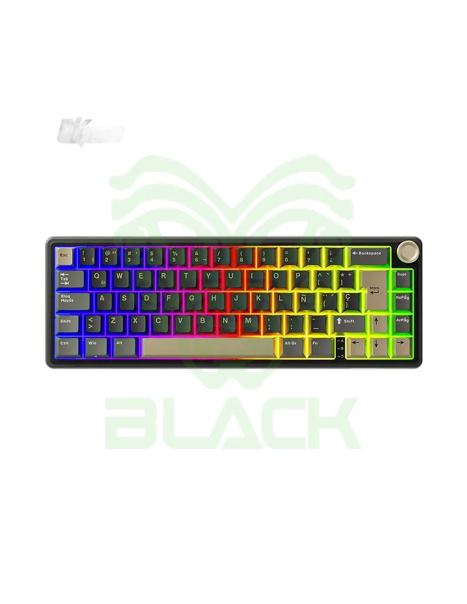 TECLADO ROYAL KLUDGE RKR65 GREENSAND SWITCH BROWN 65%