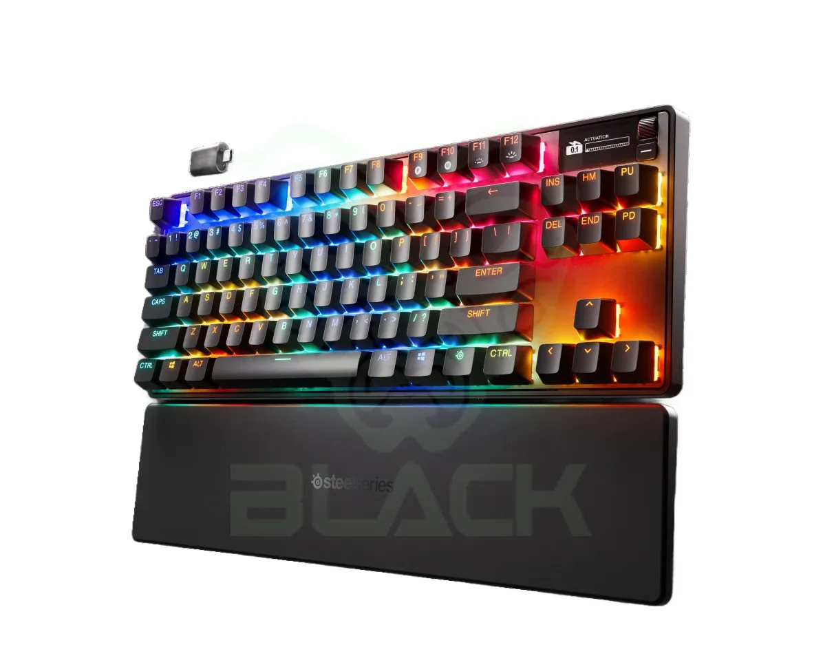 TECLADO HIPERMAGNÉTICO STEEL SERIES APEX PRO TKL 3 WIRELESS 2.4GHZ BLUETOOTH BLACK RGB OMNIPOINT 3.0 HALL EFFECT