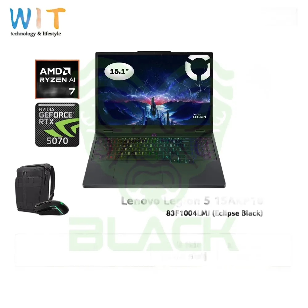 NOTEBOOK LENOVO LEGION 5 15AKP10 15.1" AMD RYZEN AI 7 350 24GB DDR5 SSD 1TB RTX 5070 8GB FREE DOS 83F1006QAR