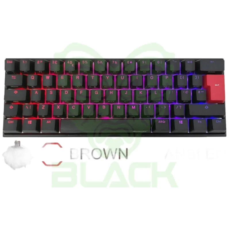 TECLADO GAMER DUCKY MECHA MINI RGB CHERRY BROWN RGB PBT DOUBLE-SHOT 60