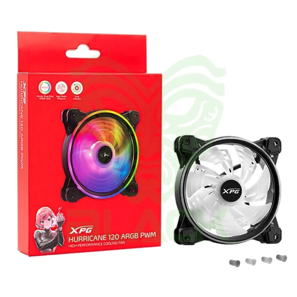 FAN XPG P/ GABINETE HURRICANE 120MM NEGRO ARGB