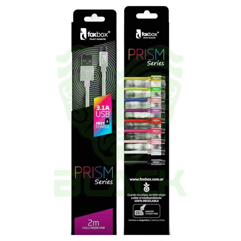 CABLE PRISM MICRO USB FOXBOX 2M BLANCO