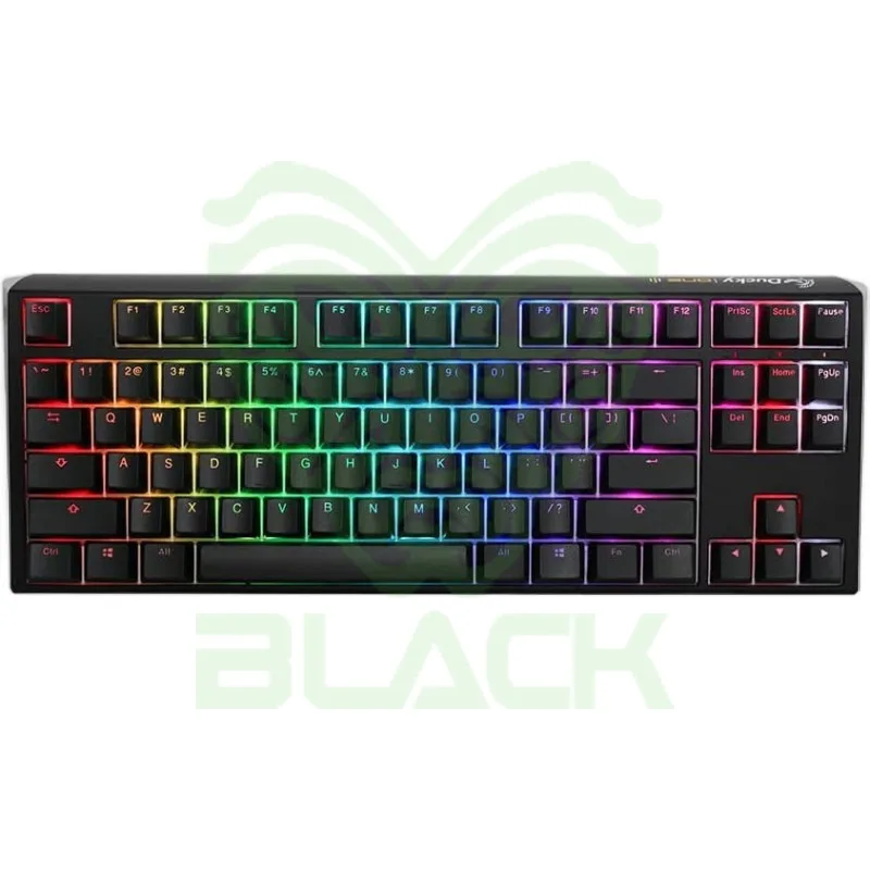 TECLADO MECANICO DUCKY ONE 3 TKL TECLAS NEGRAS VELOCIDAD INTERRUPTOR PLATEADO INGLES PBT DOBLE DISPARO SIN COSTURAS ESTUCHE SUPERIOR NEGRO ESTUCHE INF