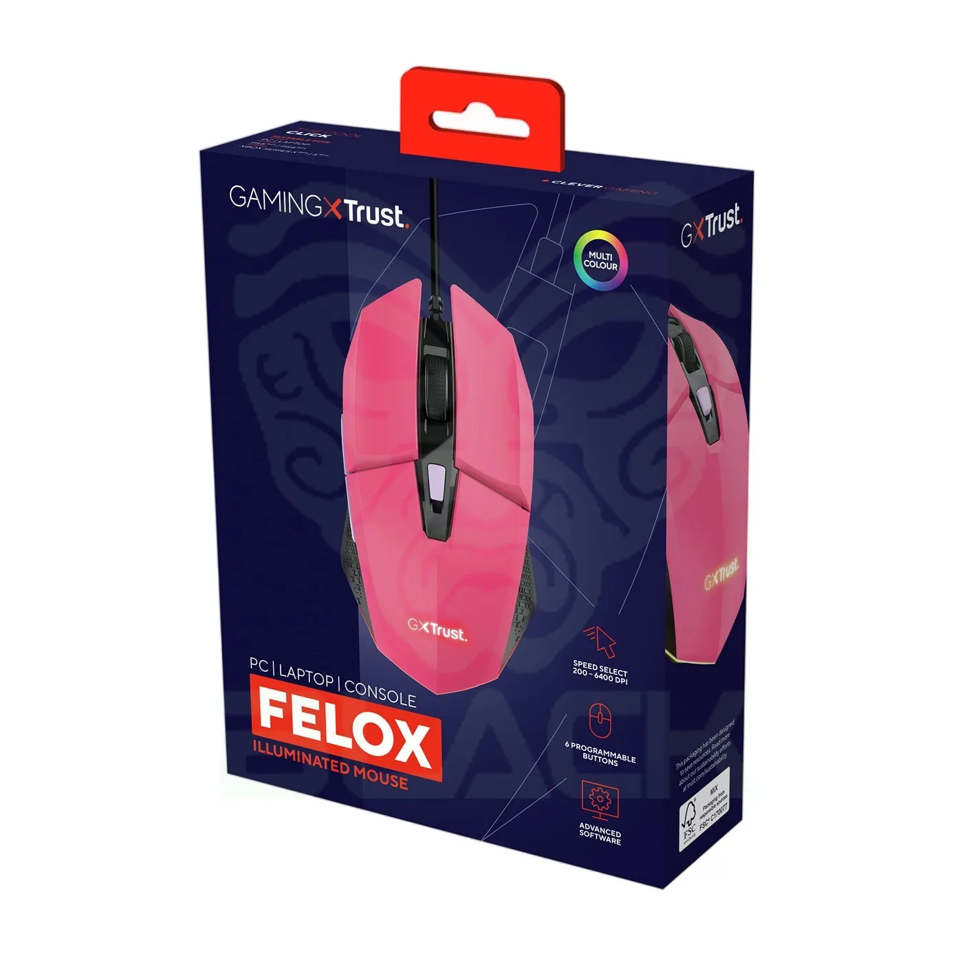 MOUSE GAMER TRUST FELOX PINK GXT109P