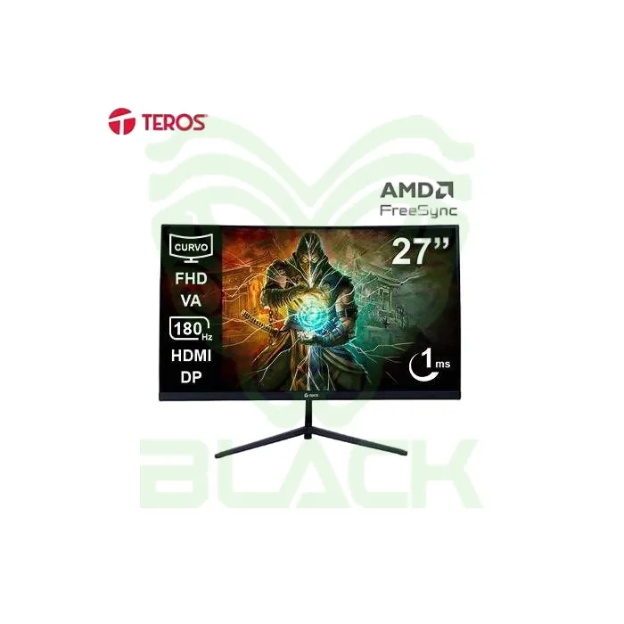 MONITOR TEROS TE-2787G GAMING 27" CURVO VA FHD (1920X1080) 180HZ 1MS FICHA USA