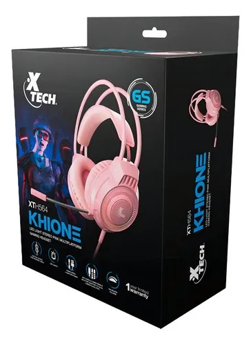Auricular + Mic X-tech Khi Gamer USB Rosa