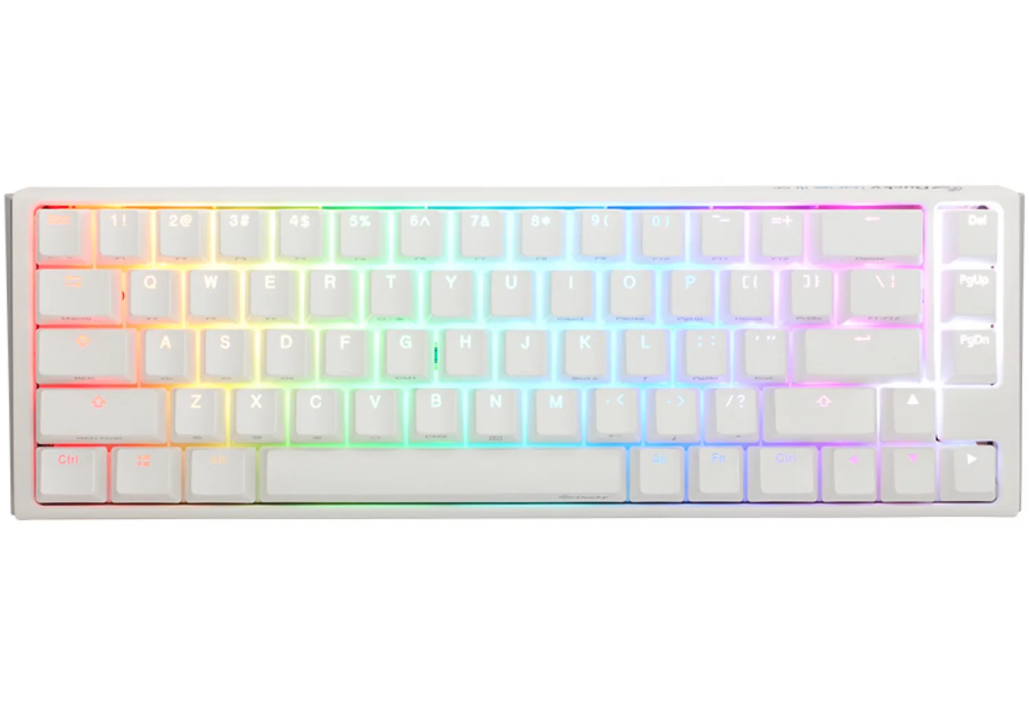 Teclado Mecanico Ducky One 3 Sf Teclas Blancasinterruptor Negro Ingles Pbt Doble Disparo Sin Costuras Estuche Superior Blanco Estuche Inferior Blanco