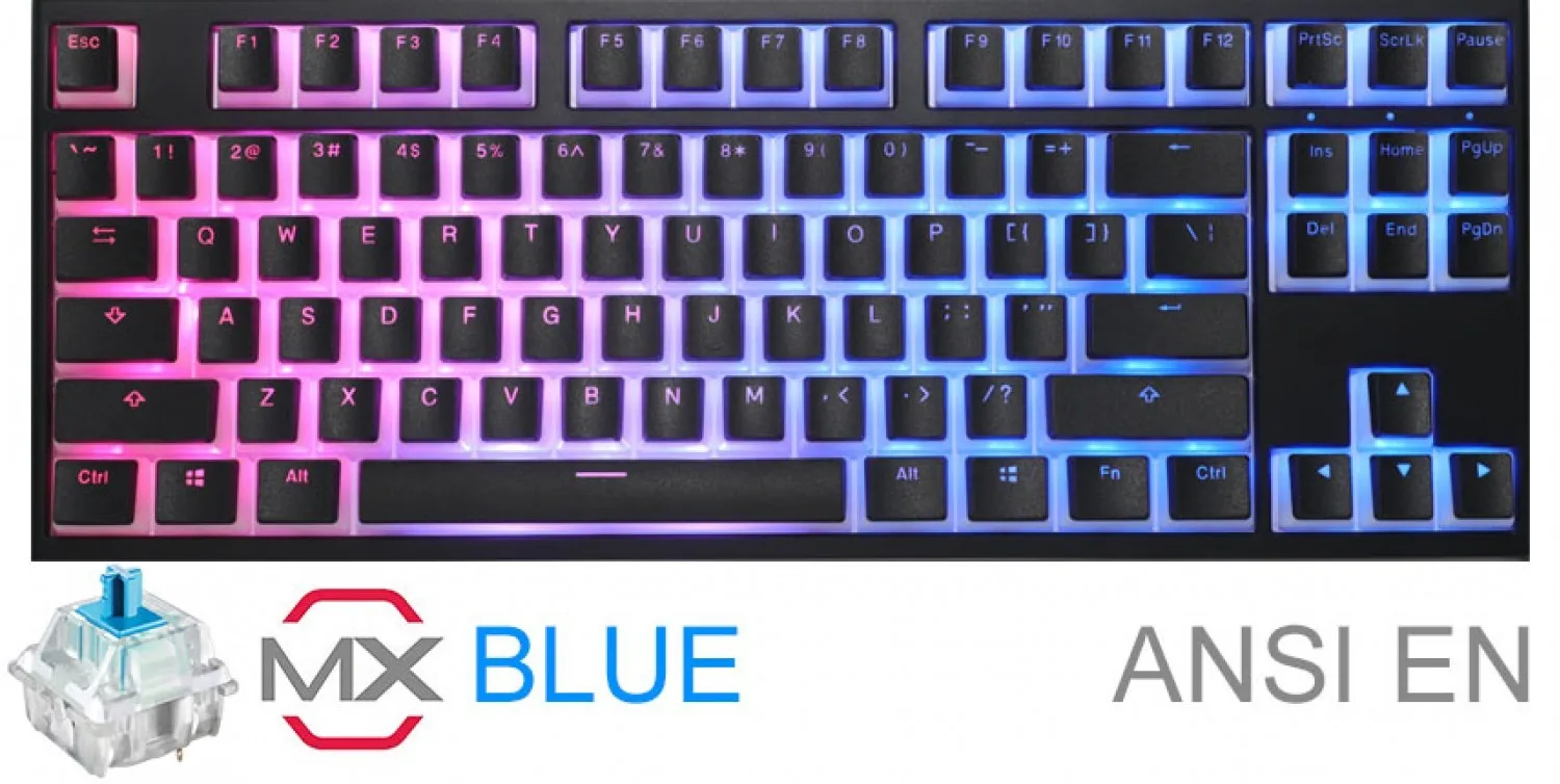 Teclado Gamer Ducky One 2 RGB Tkl Pudding Edition RGB Led Cherry Mx Blue Double Shot