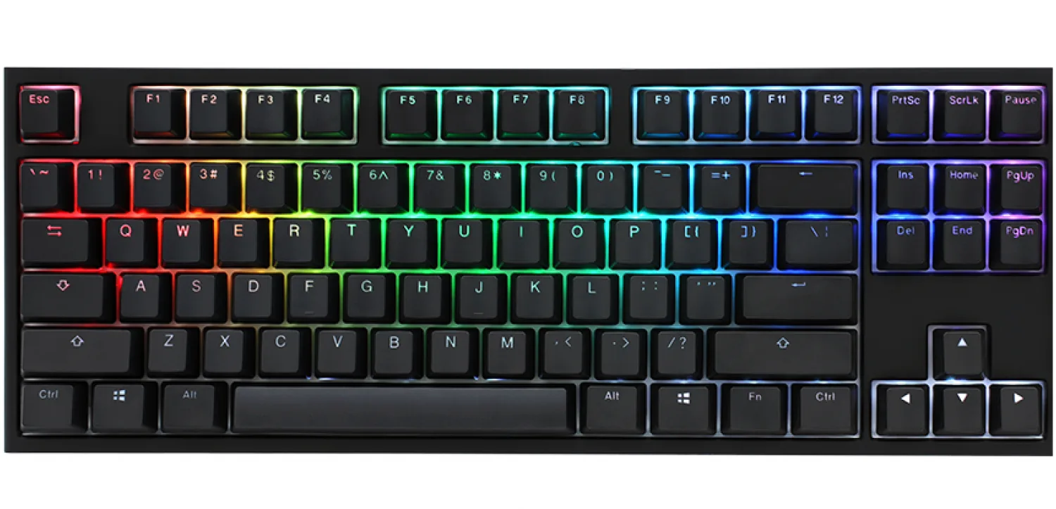 Teclado Gamer Ducky One 2 RGB Tkl Black Kailh Jade Switch Double Shot Pbt Mecanico