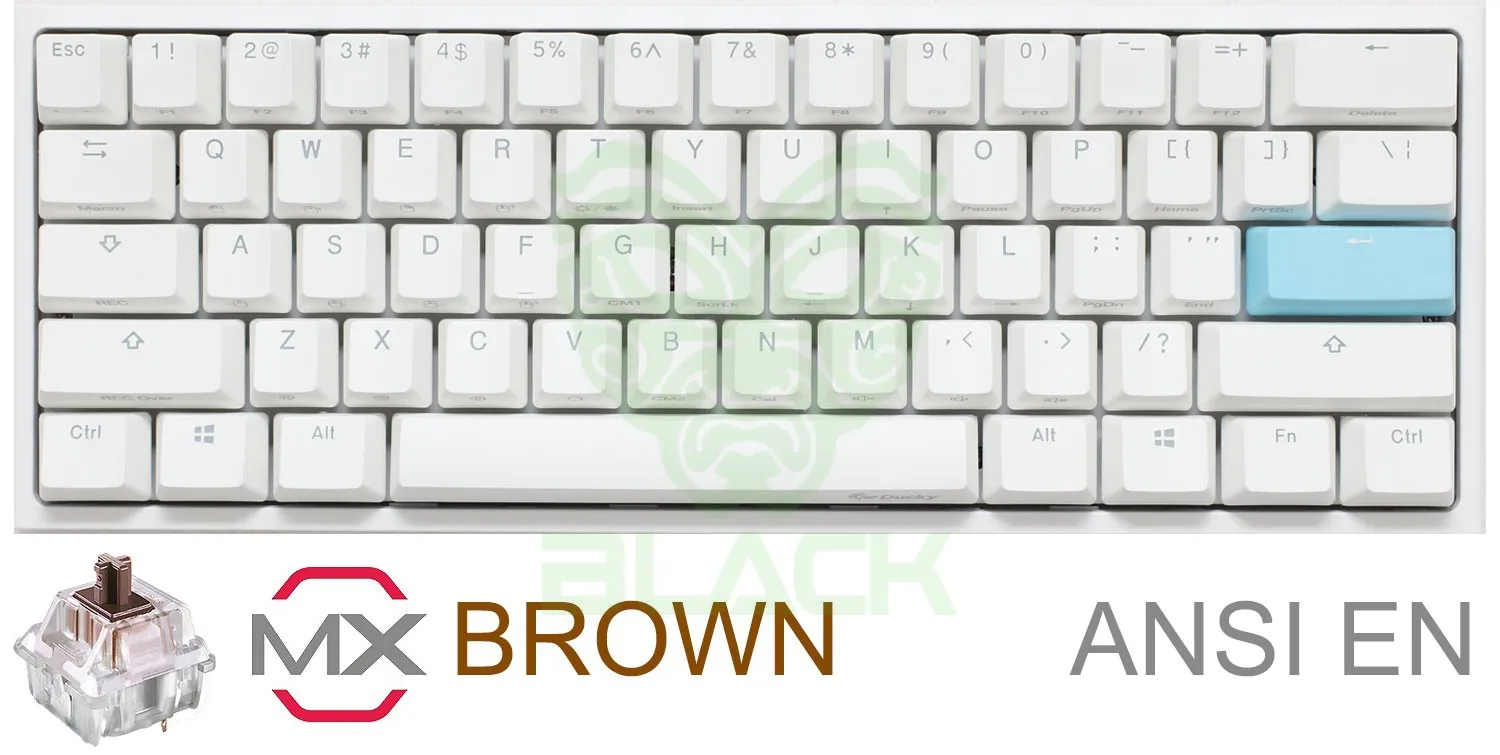 Teclado Gamer Ducky One 2 Mini Pure White RGB Cherry Brown RGB Double-shot Pbt Mecanico