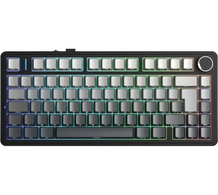 Teclado Mecanico Aula F75 Wireless 2.4GHz Bluetooth Degrade Black RGB Usb-c