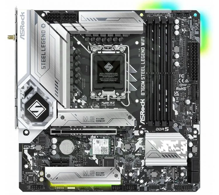 Mother Asrock B760M Steel Legend WIFI LGA1700 DDR5 White Box 90-mxbl70-a0uayaz
