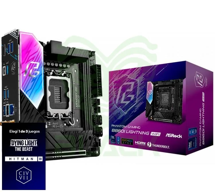 Mother Asrock B860I Lightning WIFI LGA1851 DDR5 ITX