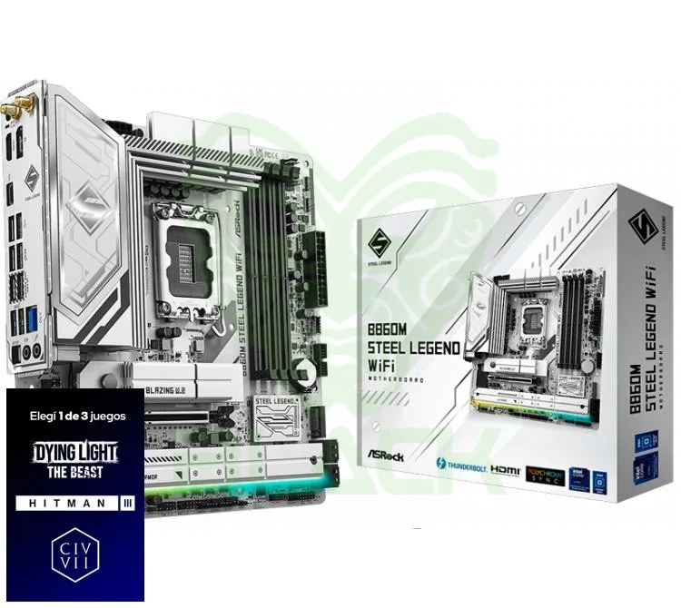 Mother Asrock B860M Steel Legend WIFI LGA1851 DDR5