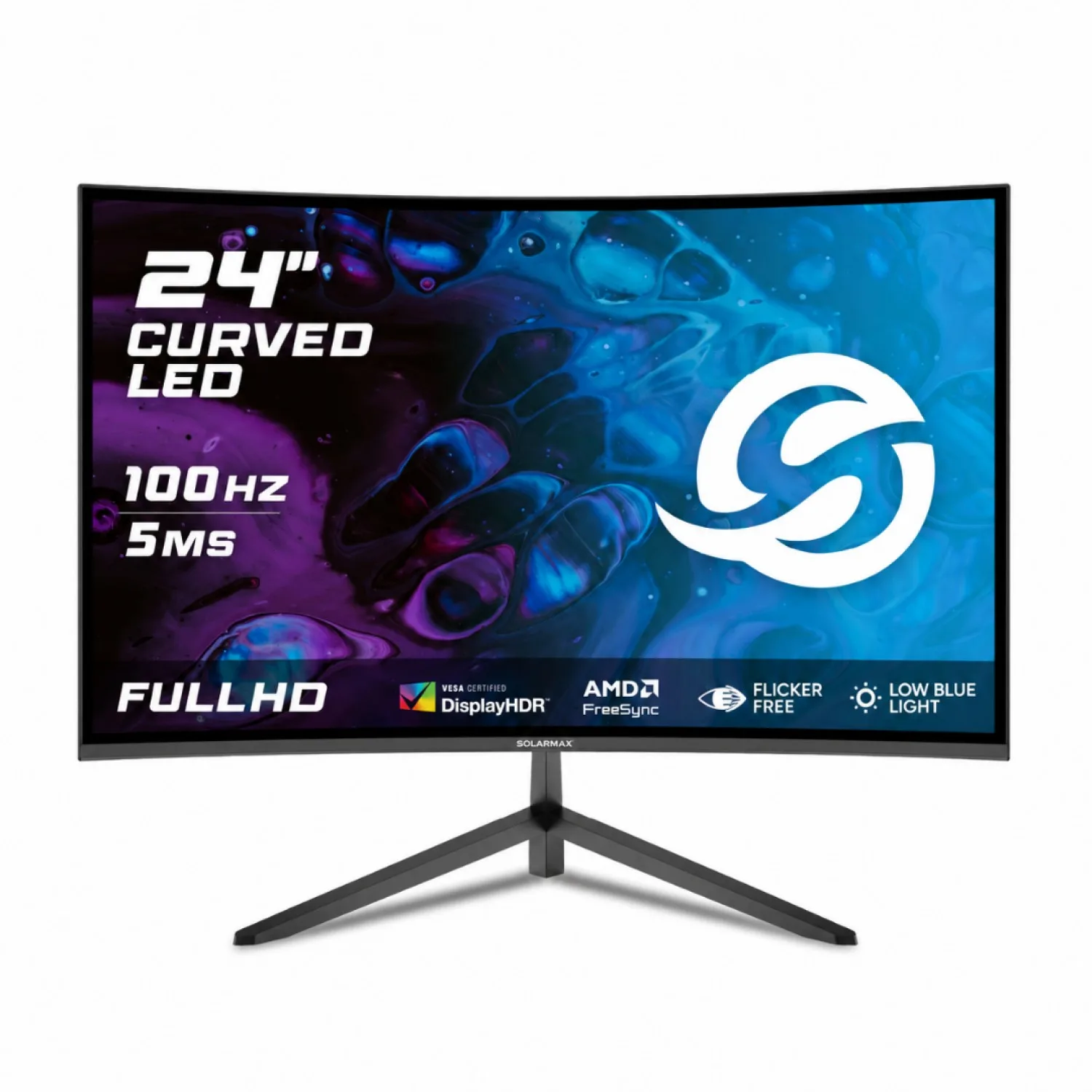 MONITOR 23" SOLARMAX.8 100HZ FRAMELESS CURVO SLIM FHD HDMI VGA