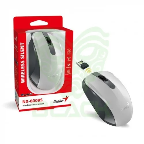 MOUSE GENIUS NX-8008S WHITE-GR WIRELESS SILENCIOSO