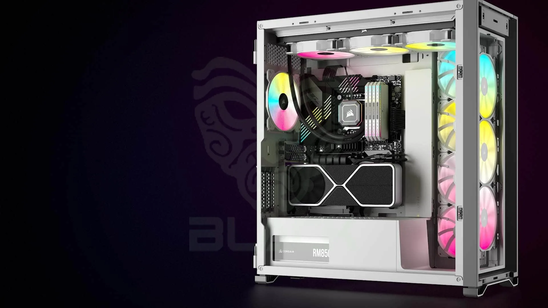 Gabinete Corsair Icue 7000x RGB Con Vidrio Templado Torre Blanco