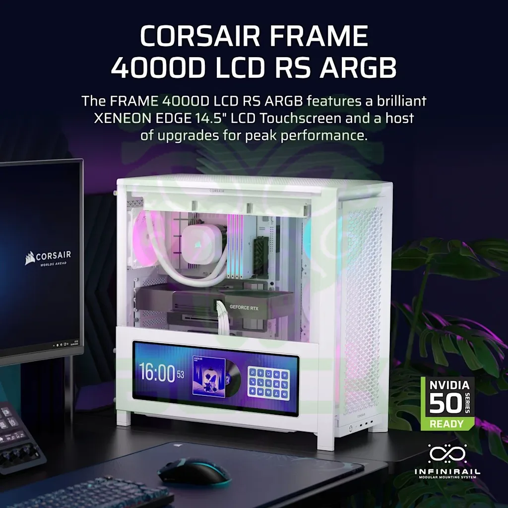 Gabinete Corsair Frame 4000d Lcd Rs Performance Mid-tower Blanco