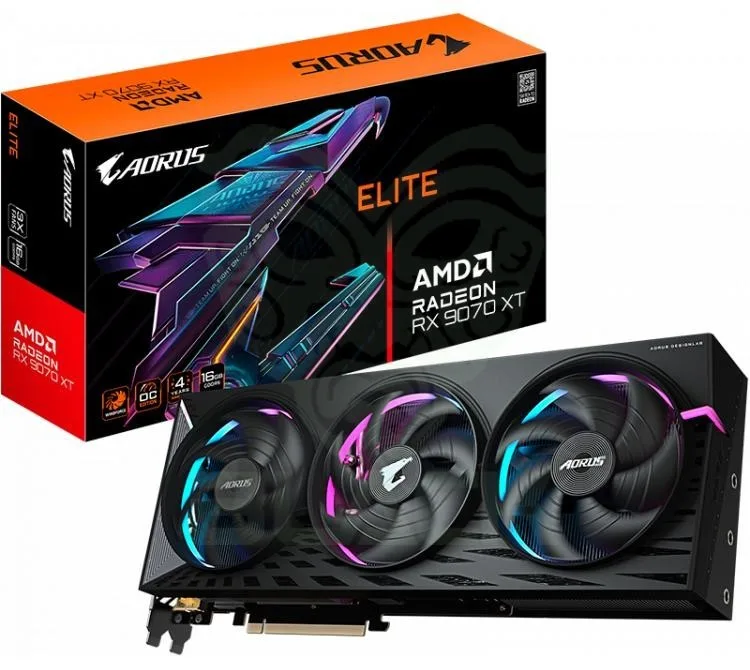 Placa De Video Gigabyte Radeon Rx 9070 Xt 16GB Gddr6 Aorus Elite