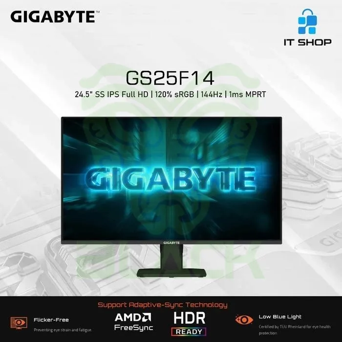 MONITOR GAMER GIGABYTE GS25F14 24.5" FHD SS IPS 144HZ 1MS ADAPTIVE-SYNC