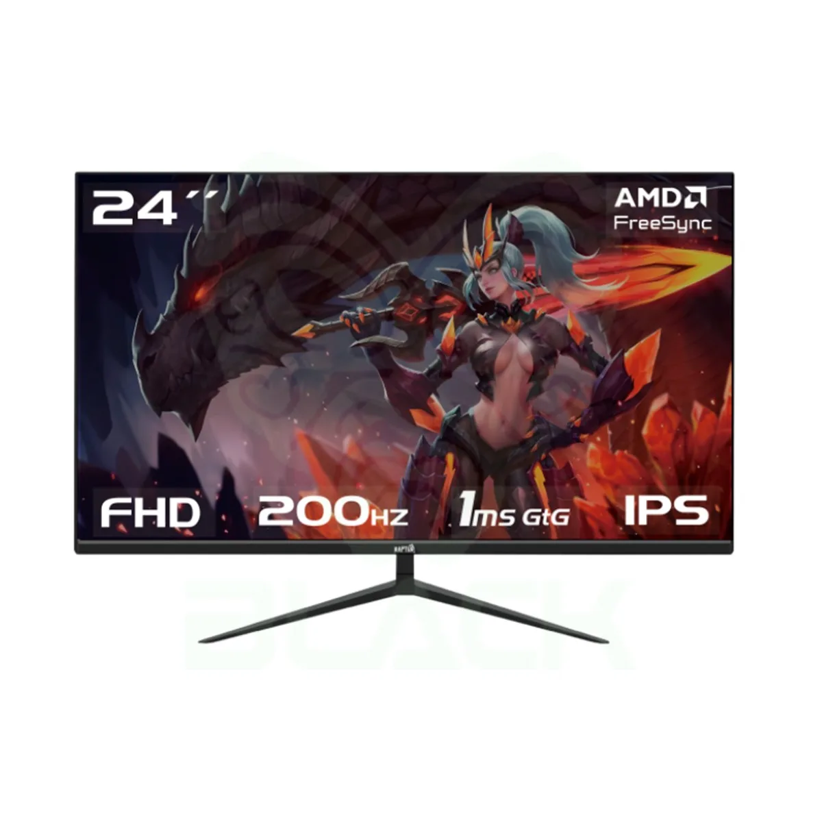 MONITOR GAMER RAPTOR HAWK EYE 24 FRAMELESS IPS FHD 200HZ 1MS HDMI-DP NEGRO (3408) (II)