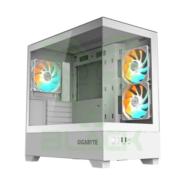 GABINETE GIGABYTE C201 PANORAMIC ICE TG X2 MID-TOWER FAN ARGB X3 WHITE