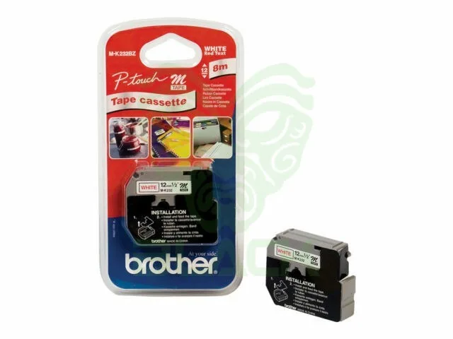 INSUMOS BROTHER CINTA NO LAMINADA ROJA SOBRE BLANCO 12MM