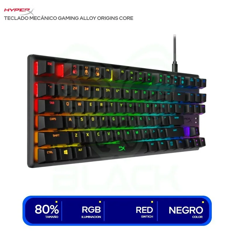 TECLADO MECANICO HYPERX ALLOY ORIGINS CORE RGB SWITCH RED US