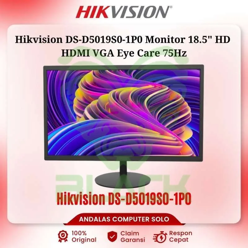 MONITOR HIKVISION 19 VGA+HDMI DS-D5019S0-1P0