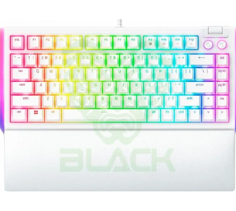 Teclado Mecanico Razer Blackwidow V4 75% 3gen Tactile Orange Switch 8000hz White RGB Chroma