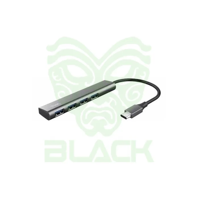 TRUST HALYX HUB USB-C A PUERTOS USB-A 3.2 GEN1 ALUMINIO