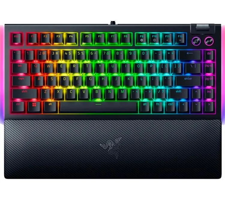 TECLADO MECANICO RAZER BLACKWIDOW V4 75% 3GEN TACTILE ORANGE SWITCH 8000HZ BLACK RGB CHROMA